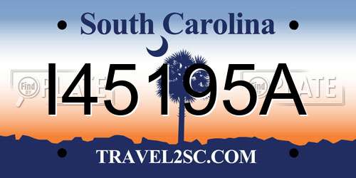 I45195A South Carolina License Plate