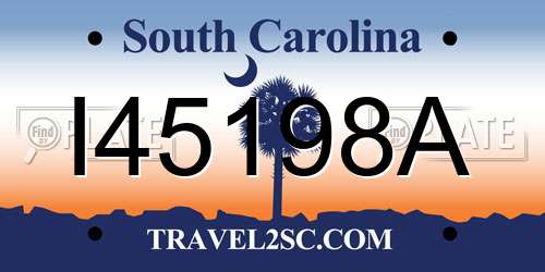 I45198A South Carolina License Plate