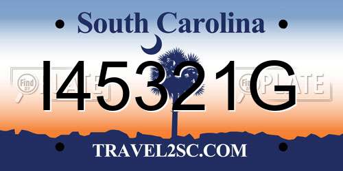 I45321G South Carolina License Plate