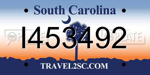 I453492 South Carolina License Plate