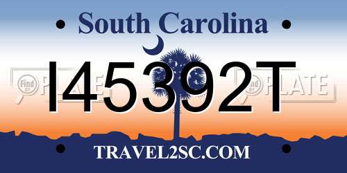 I45392T South Carolina License Plate