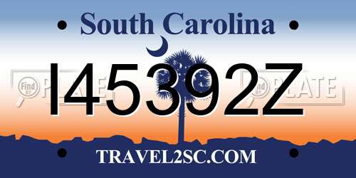 I45392Z South Carolina License Plate