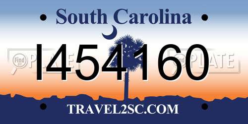I454160 South Carolina License Plate