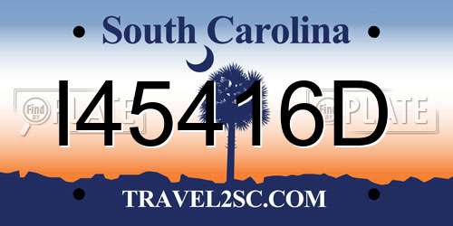 I45416D South Carolina License Plate