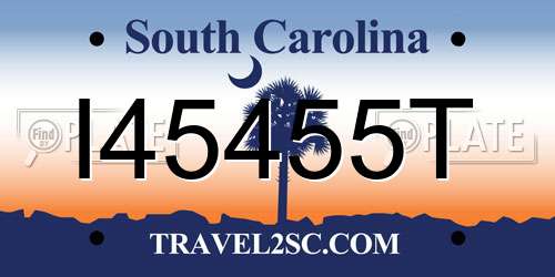 I45455T South Carolina License Plate