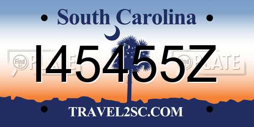 I45455Z South Carolina License Plate