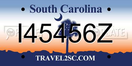 I45456Z South Carolina License Plate