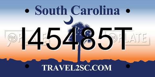 I45485T South Carolina License Plate