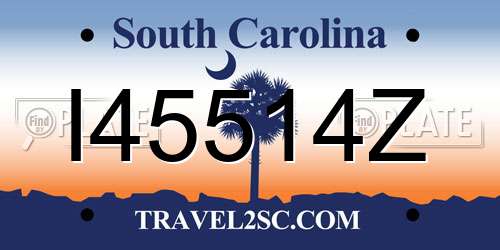 I45514Z South Carolina License Plate