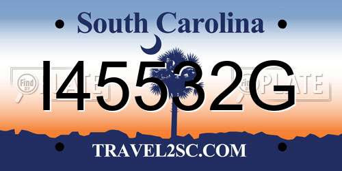 I45532G South Carolina License Plate