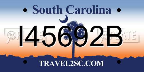 I45692B South Carolina License Plate
