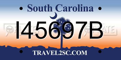 I45697B South Carolina License Plate