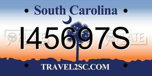 I45697S South Carolina License Plate