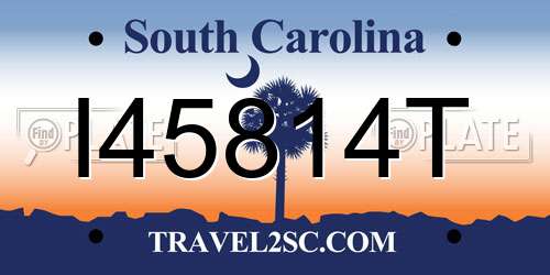 I45814T South Carolina License Plate