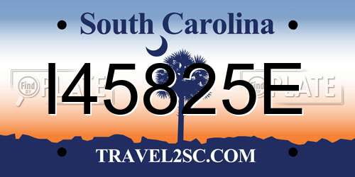 I45825E South Carolina License Plate
