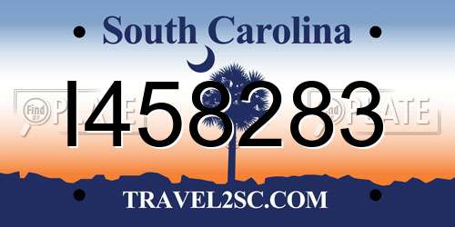 I458283 South Carolina License Plate