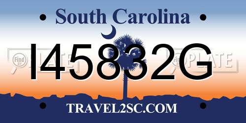 I45832G South Carolina License Plate