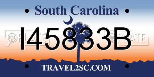 I45833B South Carolina License Plate