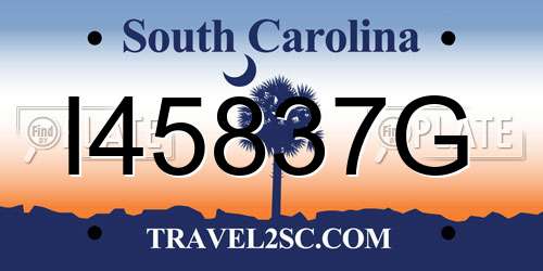 I45837G South Carolina License Plate