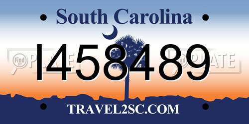 I458489 South Carolina License Plate