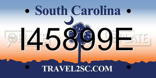 I45899E South Carolina License Plate