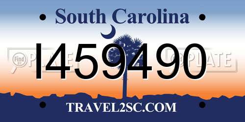 I459490 South Carolina License Plate