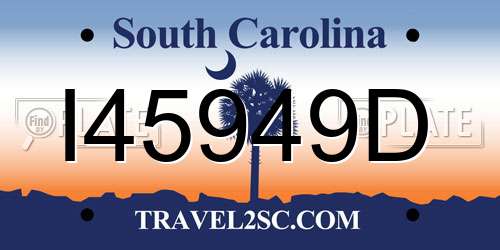 I45949D South Carolina License Plate
