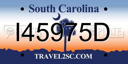 I45975D South Carolina License Plate