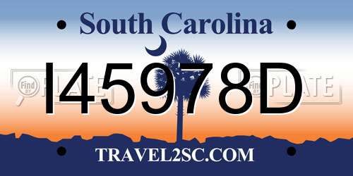I45978D South Carolina License Plate