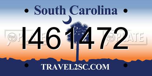 I461472 South Carolina License Plate