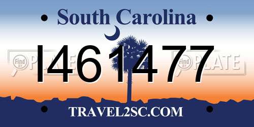 I461477 South Carolina License Plate