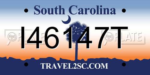 I46147T South Carolina License Plate
