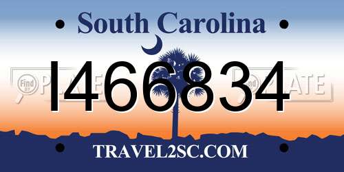 I466834 South Carolina License Plate