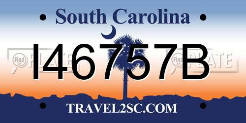I46757B South Carolina License Plate