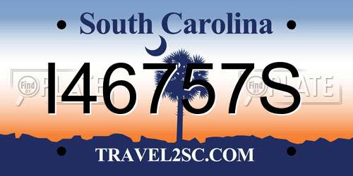 I46757S South Carolina License Plate