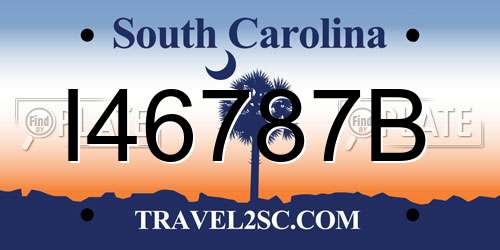 I46787B South Carolina License Plate