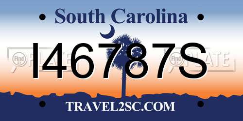 I46787S South Carolina License Plate