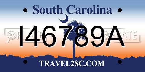 I46789A South Carolina License Plate
