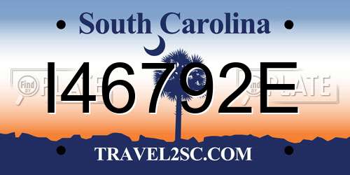 I46792E South Carolina License Plate