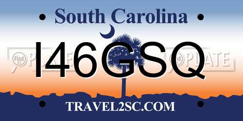 I46GSQ South Carolina License Plate