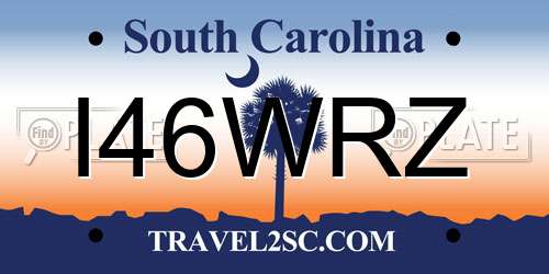 I46WRZ South Carolina License Plate