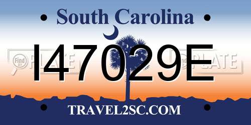 I47029E South Carolina License Plate
