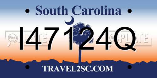 I47124Q South Carolina License Plate