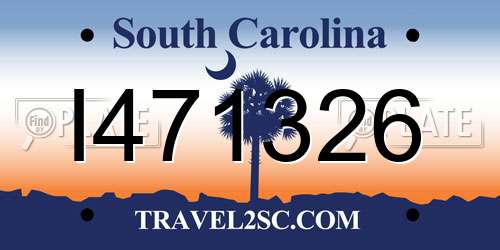 I471326 South Carolina License Plate