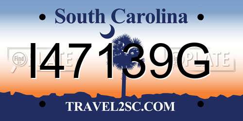 I47139G South Carolina License Plate