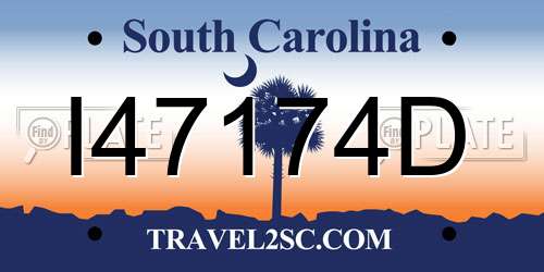 I47174D South Carolina License Plate