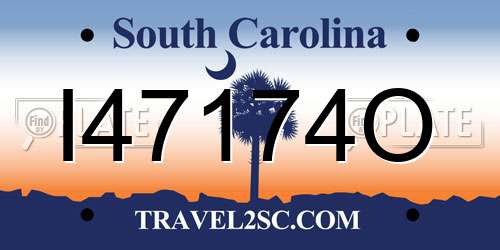 I47174O South Carolina License Plate