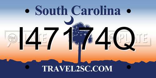 I47174Q South Carolina License Plate