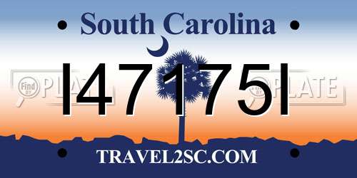 I47175I South Carolina License Plate