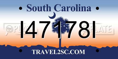 I47178I South Carolina License Plate